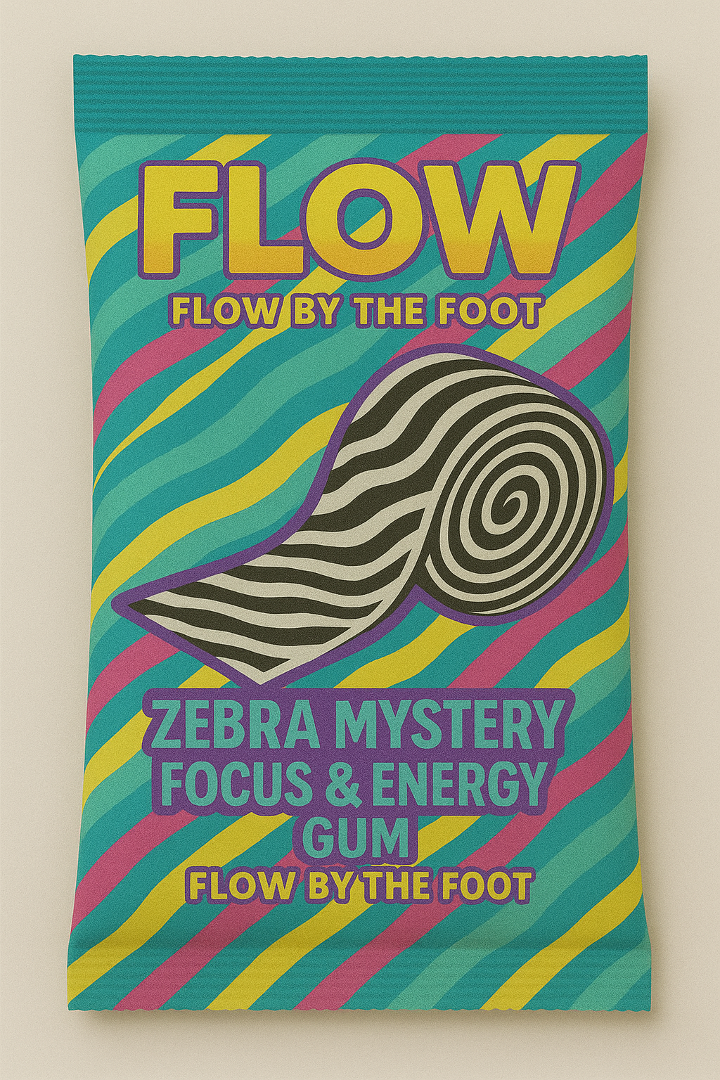 Flow by the Foot — Zebra Mystery Focus & Energy Gum